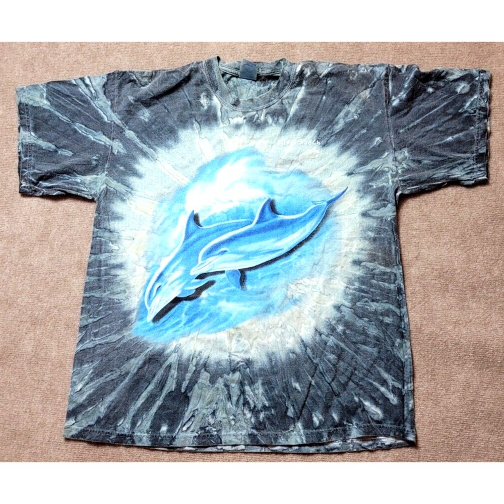 BILOXI BEACH DOLPHINS TIE DYE SHIRT SIZE XL SHORT SLEEVE